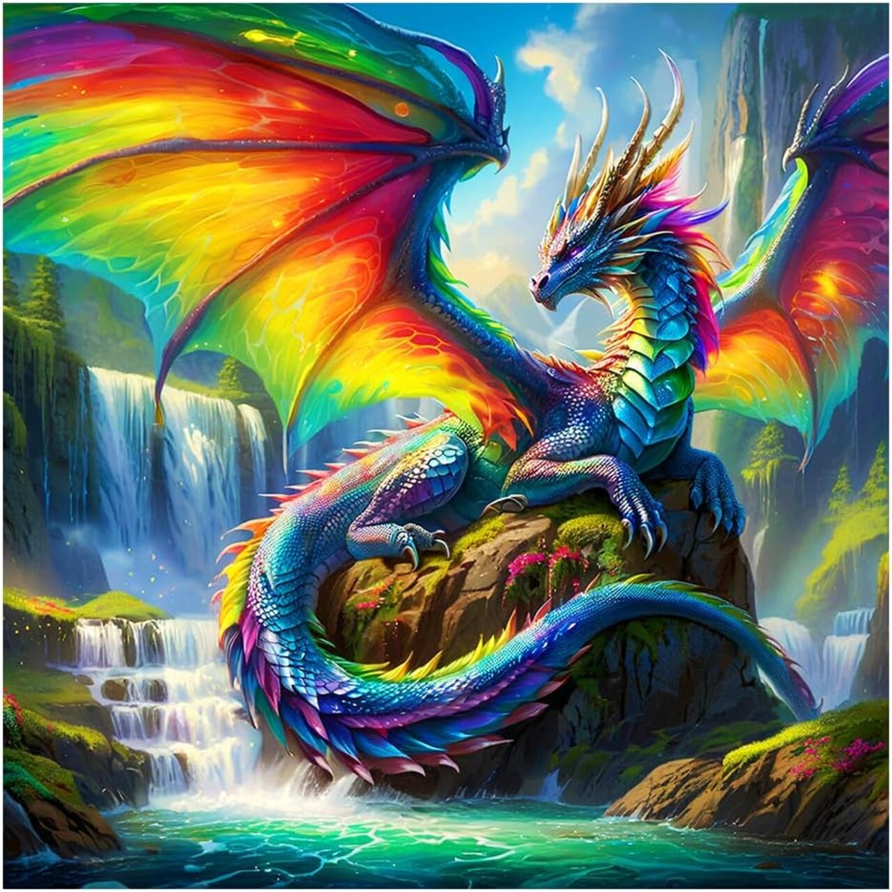 5D Dragon Diamond Painting Kit – DIY Full Drill, 12×12 Inch, Beginner-Friendly Wall Art
